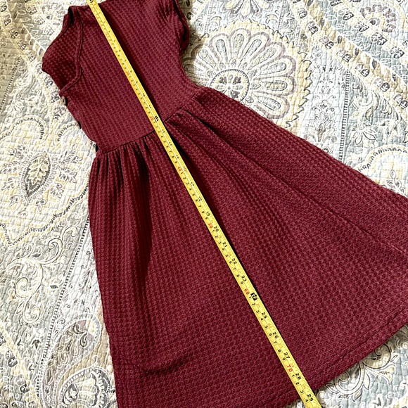 XS short sleeved rust color dress - babydoll dress with buttons - Picture 12 of 13